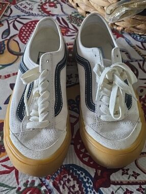 Vans- White And Black Suede And Canvas